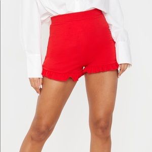 Red Frill Shorts